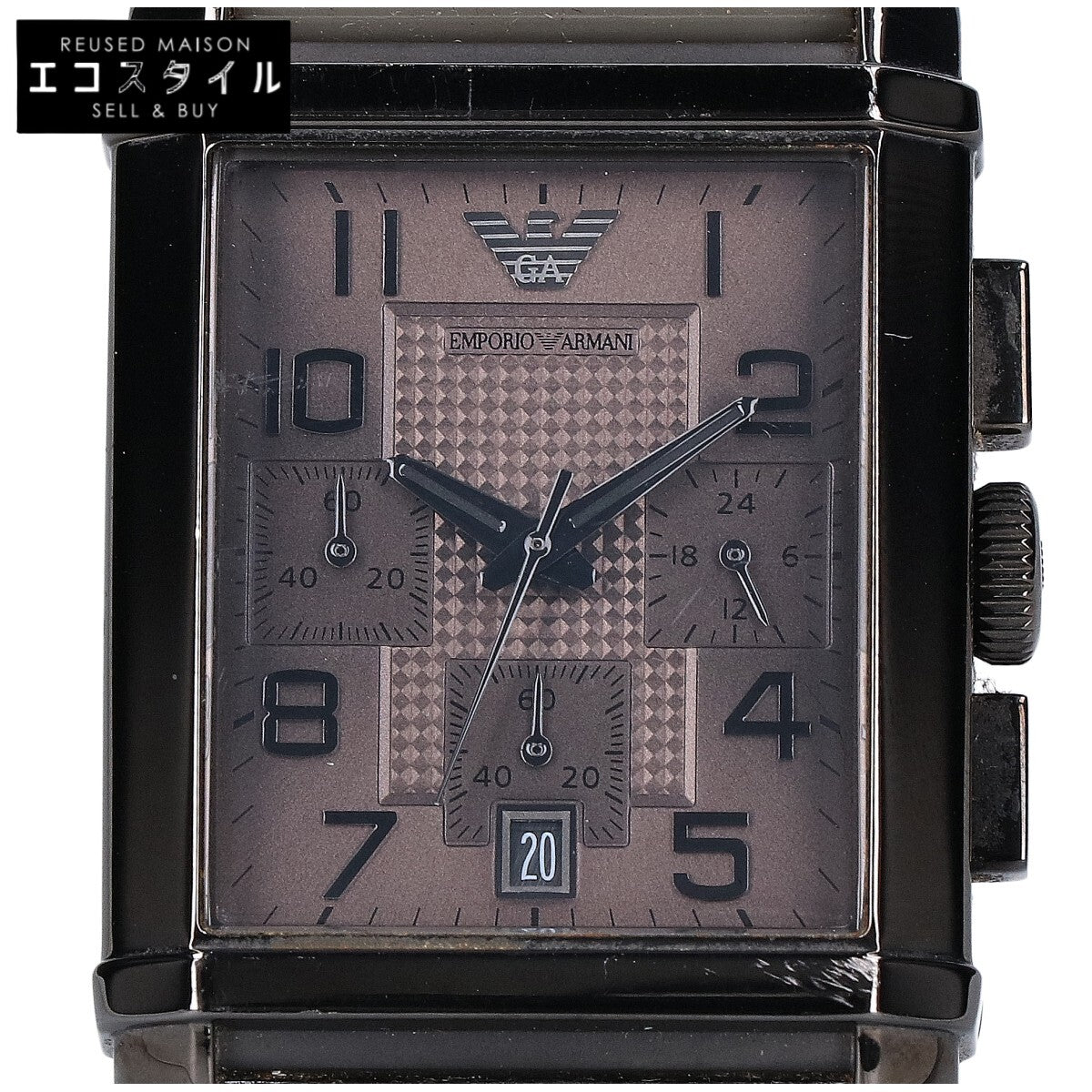 EMPORIOARMANI エンポリオアルマーニ AR-0336 クロノグラフ スクエア クオーツ 腕時計