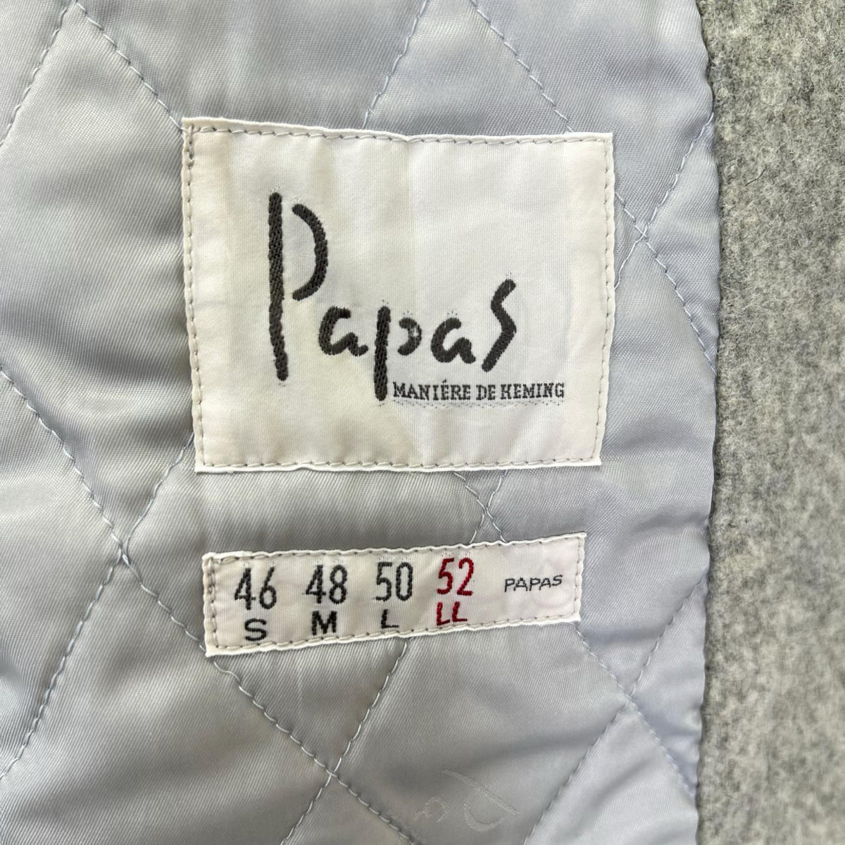 Papas パパス グレー ウール混 ワッペン付き コート コート