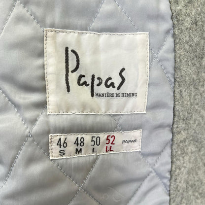 Papas パパス グレー ウール混 ワッペン付き コート コート
