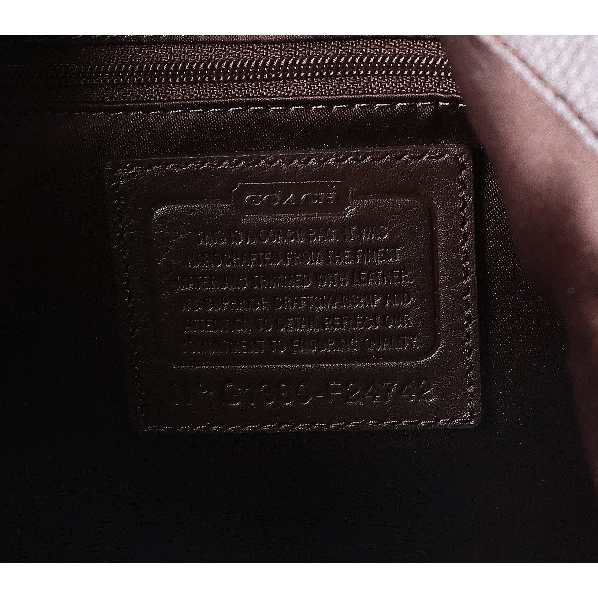 COACH コーチ F24742 キャンバス×レザー シグネチャー ホーボー ハンドバッグ