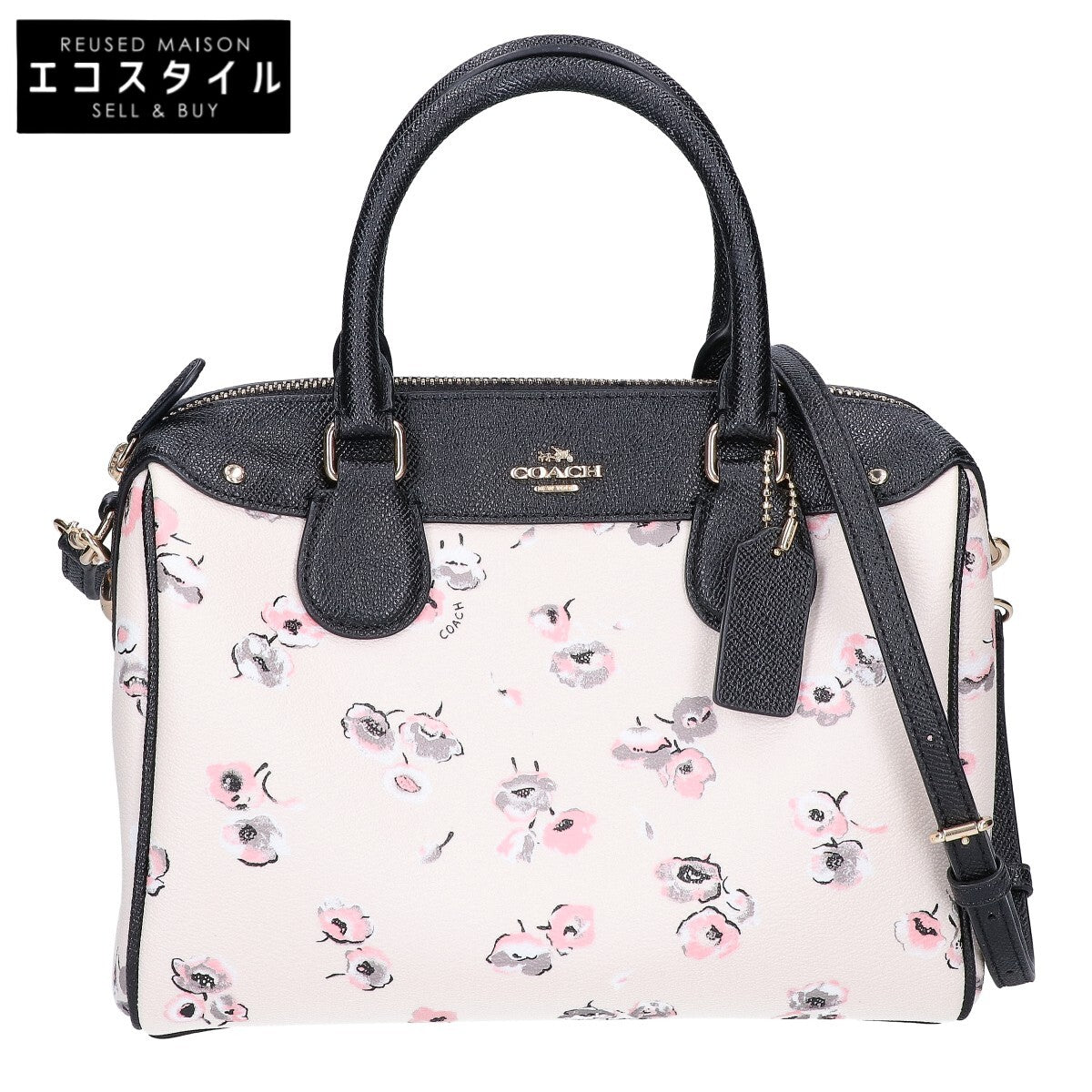 COACH コーチ F37491 花柄 ミニボストンバッグ ハンドバッグ