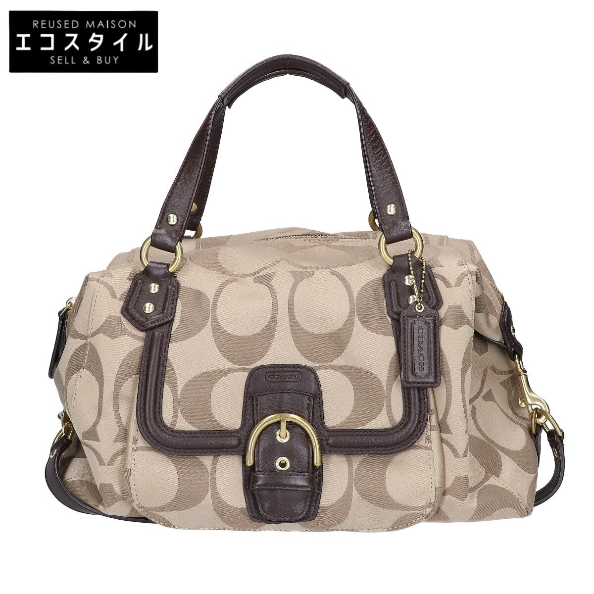 COACH コーチ F25292 シグネチャー ラージサッチェル ハンドバッグ