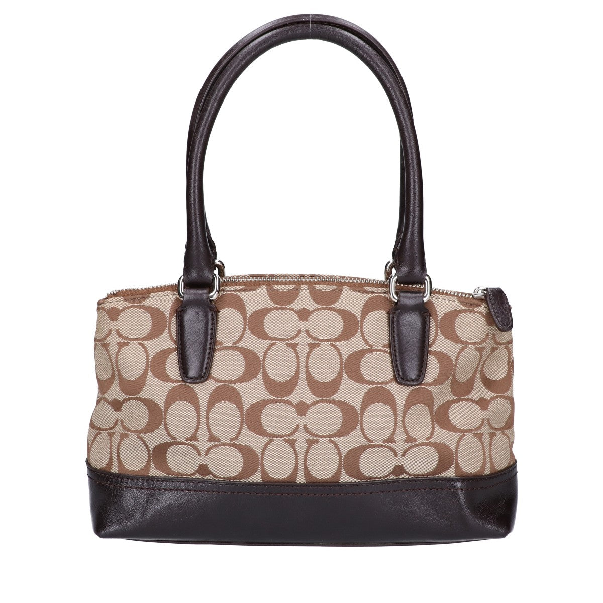 COACH コーチ 美品 キャンバス×レザー シグネチャー ハンドバッグ