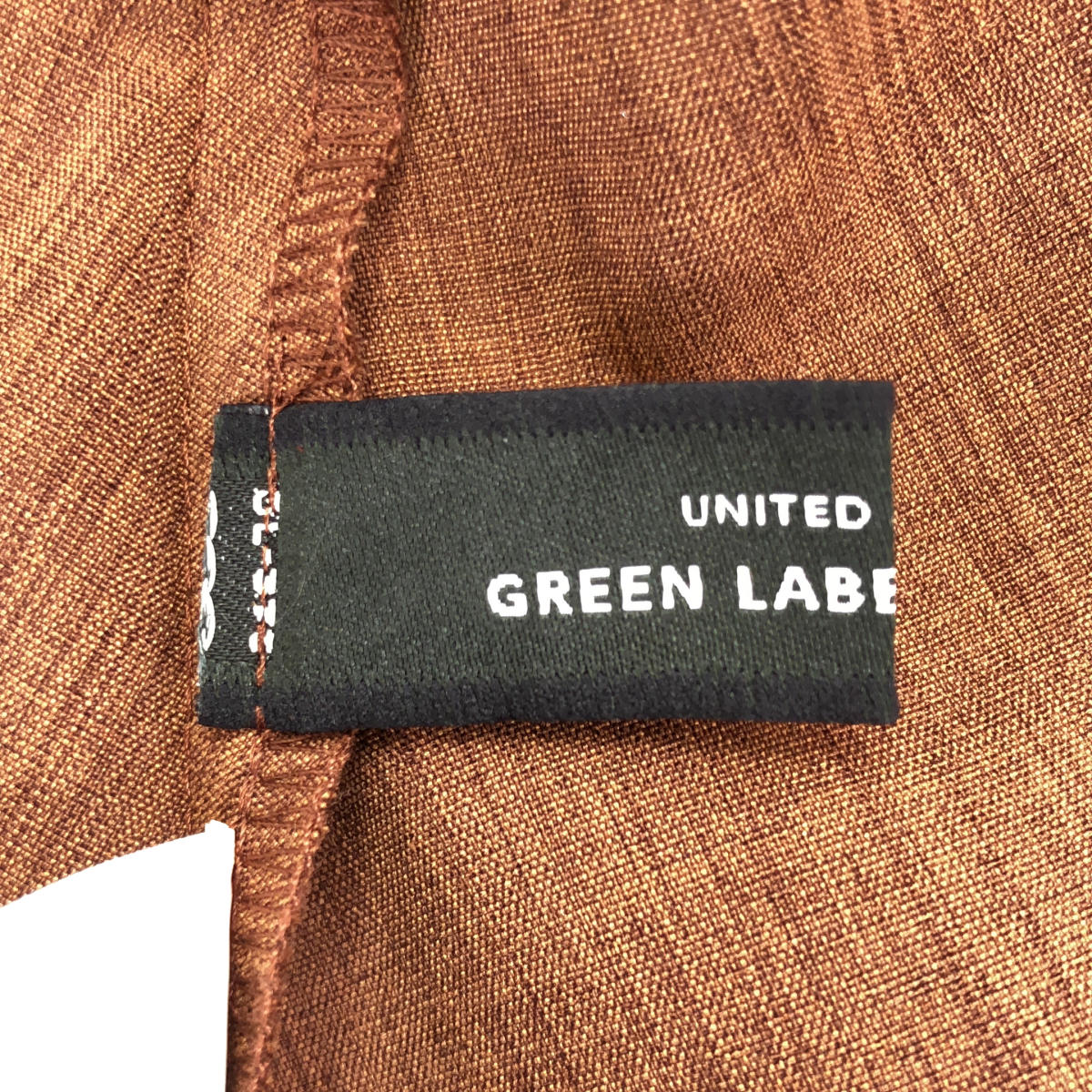 green label relaxing グリーンレーベルリラクシング ブラウン タックフレアーベルトワンピース トップス