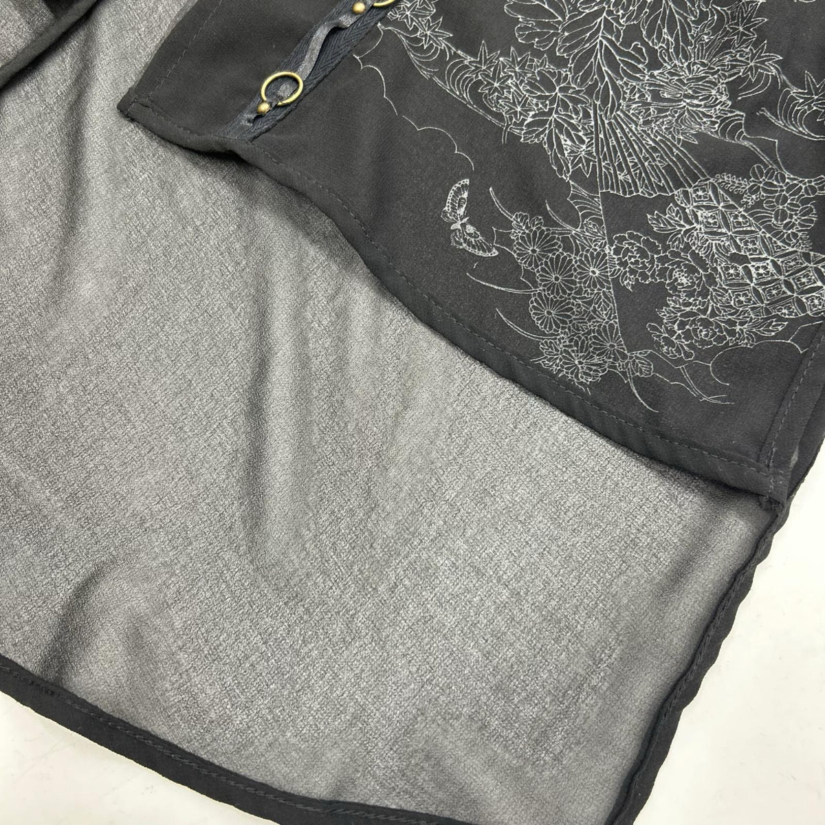 Ozz On オッズオン ブラック シアー シフォン 和柄 羽織 トップス