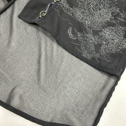 Ozz On オッズオン ブラック シアー シフォン 和柄 羽織 トップス