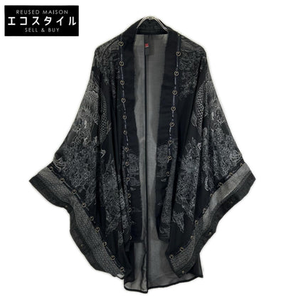 Ozz On オッズオン ブラック シアー シフォン 和柄 羽織 トップス