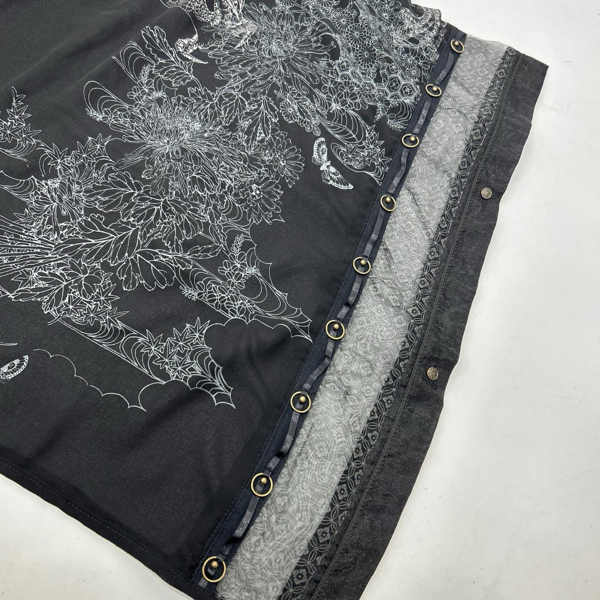 Ozz On オッズオン ブラック シアー シフォン 和柄 羽織 トップス