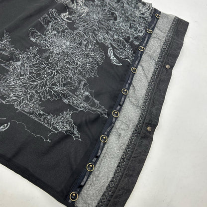 Ozz On オッズオン ブラック シアー シフォン 和柄 羽織 トップス