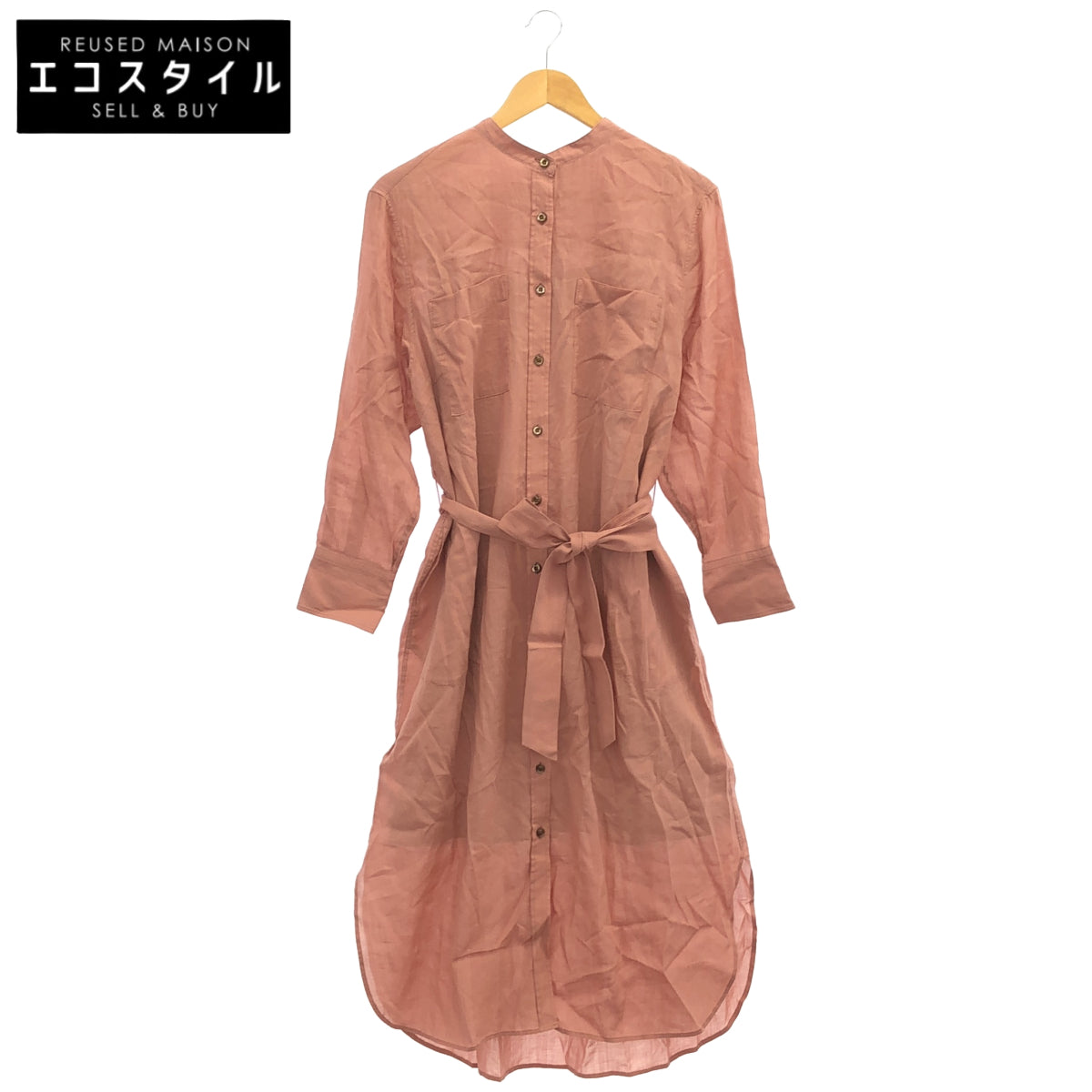 23区 23区 24年製 ピンク コットン シャツワンピース トップス
