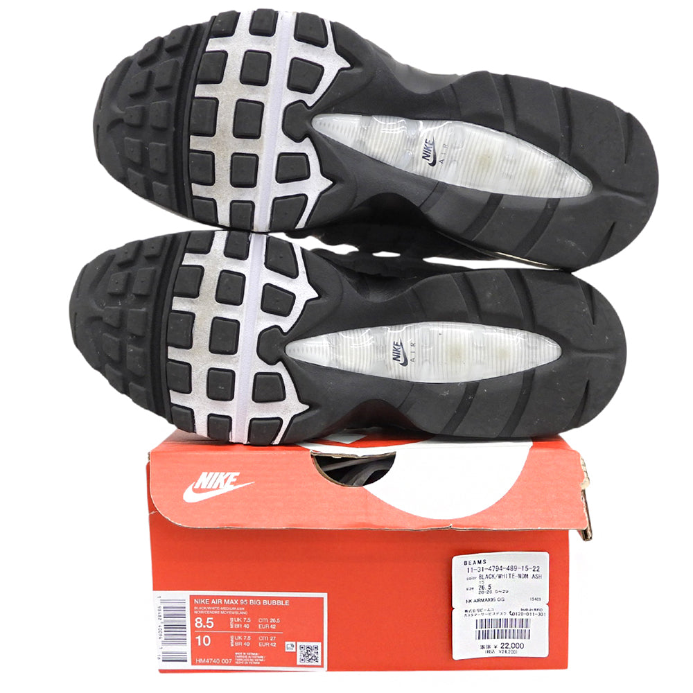 NIKE ナイキ AIR MAX 95 BIG BUBBLE シューズ メンズ ブラック×ホワイト 26.5cm HM4740-007 シューズ