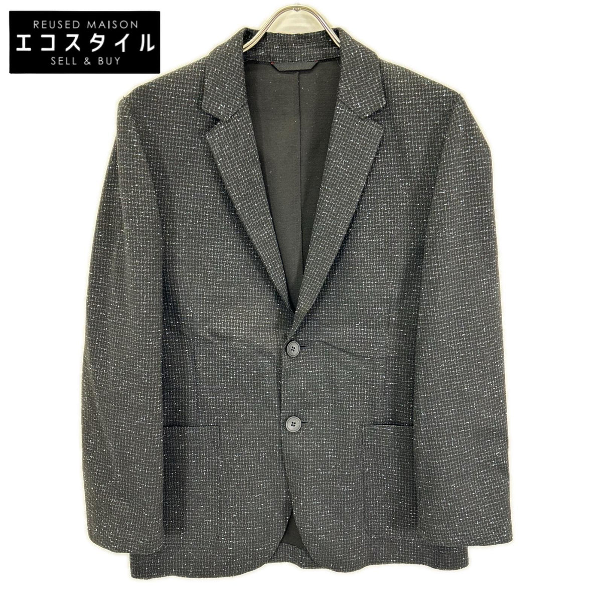 HUGOBOSS ヒューゴボス 10208681 ブラック×ブルー ツイードライク ジャケット ジャケット