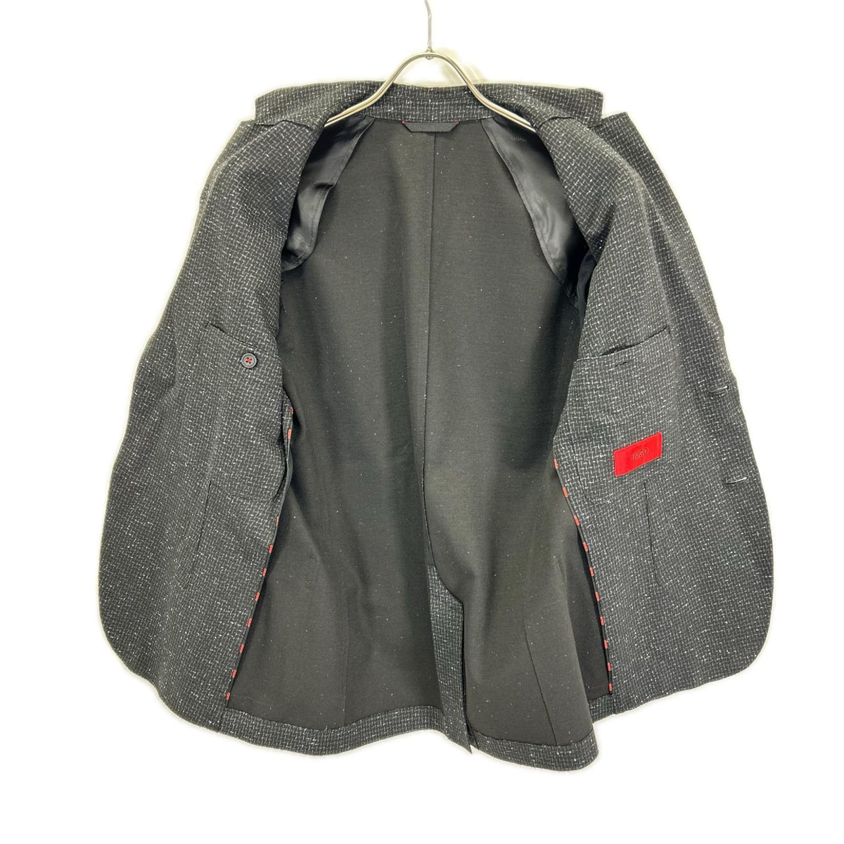 HUGOBOSS ヒューゴボス 10208681 ブラック×ブルー ツイードライク ジャケット ジャケット