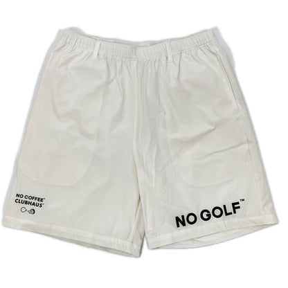 NO COFFEE ノーコーヒー ホワイト NO GOLFプリント ハーフパンツ ボトムス