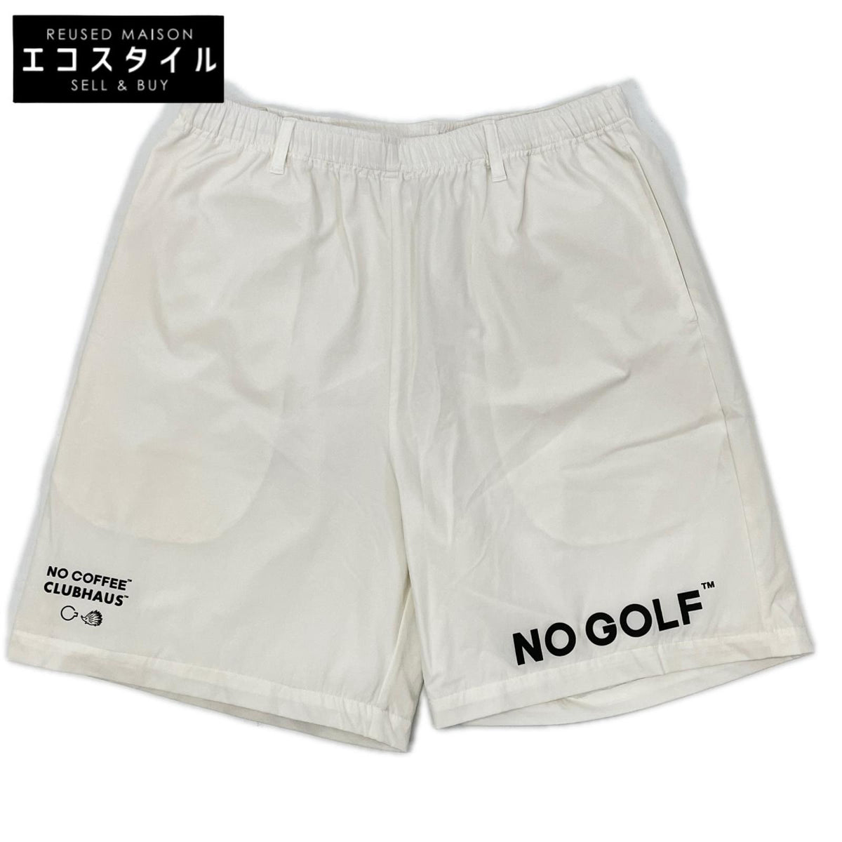 NO COFFEE ノーコーヒー ホワイト NO GOLFプリント ハーフパンツ ボトムス