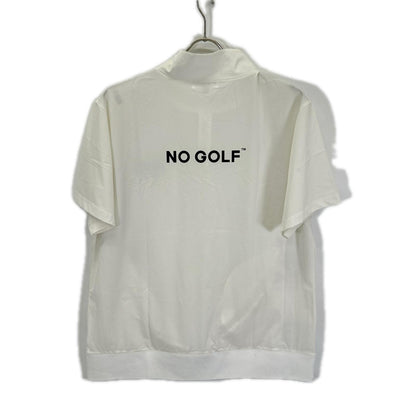 NO COFFEE ノーコーヒー ホワイト CLUBHAUS ハーフジップ 半袖トップス トップス