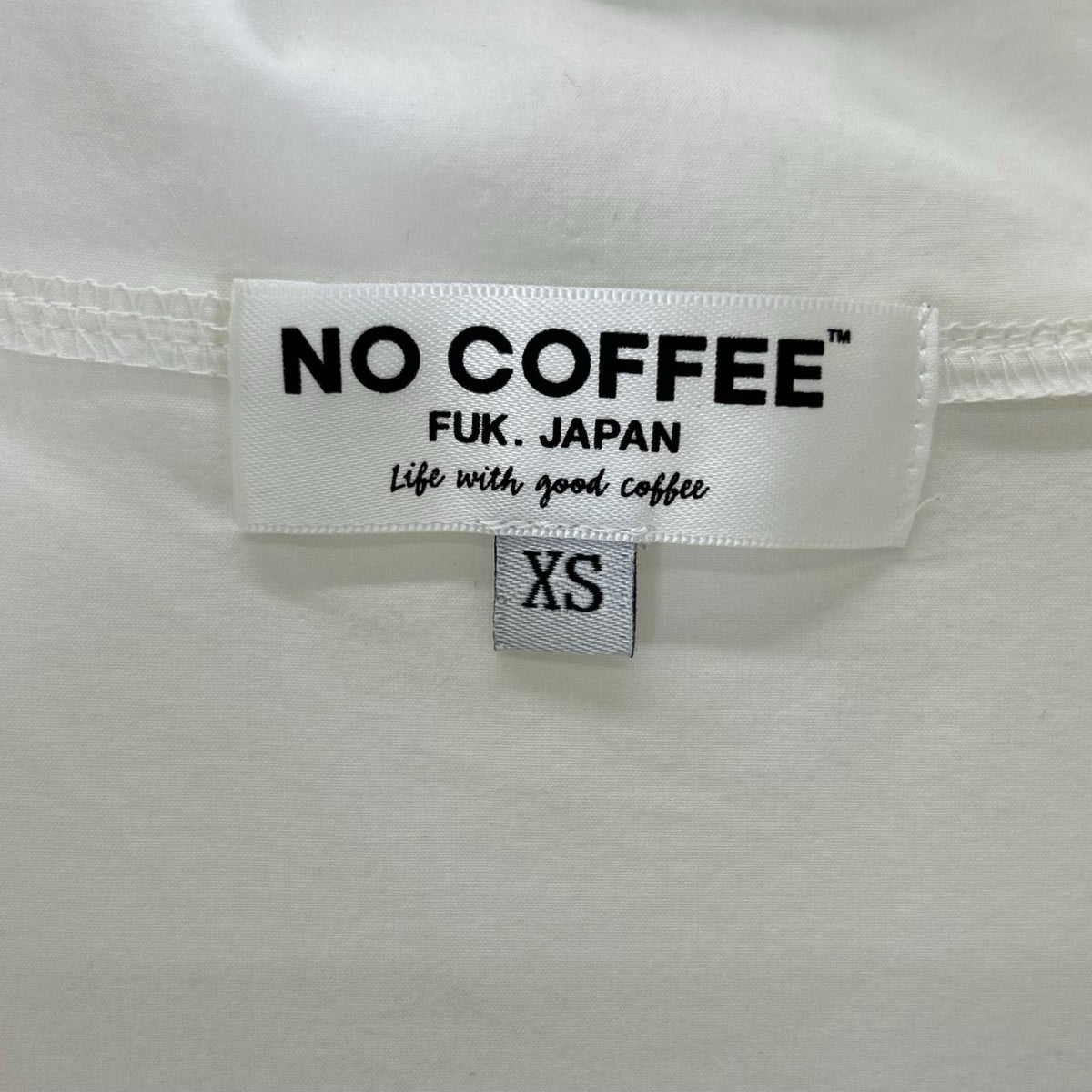 NO COFFEE ノーコーヒー ホワイト CLUBHAUS ハーフジップ 半袖トップス トップス