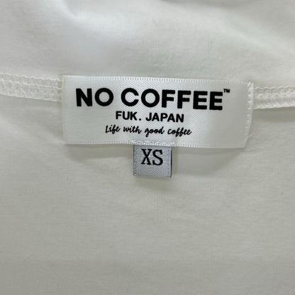 NO COFFEE ノーコーヒー ホワイト CLUBHAUS ハーフジップ 半袖トップス トップス