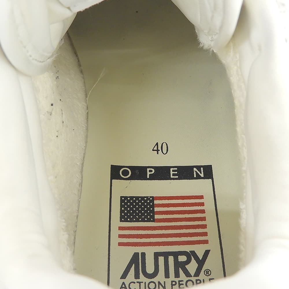 AUTRY オートリー オープンミッド ローカットスニーカー レザー シューズ メンズ ホワイト 40 シューズ