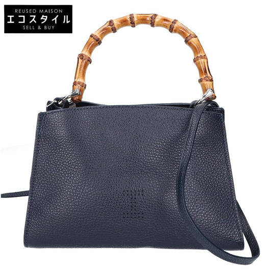 IACUCCI イアクッチ 【美品】CERVO クルト バンブーハンドル 2WAYショルダー ハンドバッグ