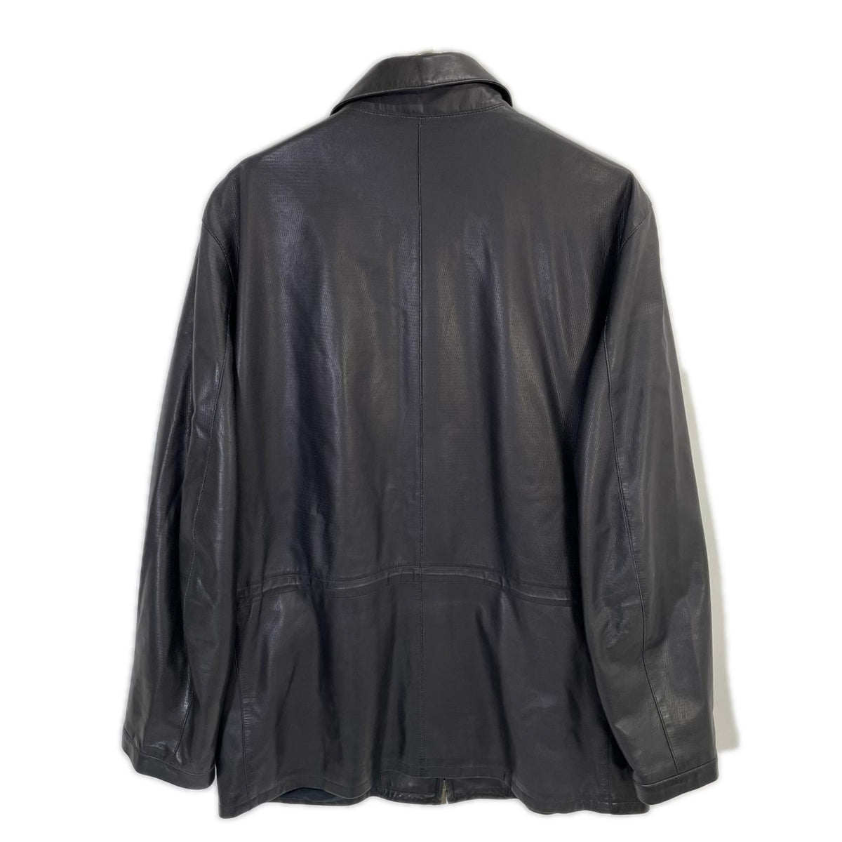 Z Zegna ジーゼニア ブラック レザー シングルライダースジャケット ジャケット