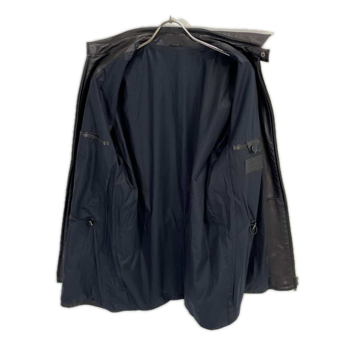Z Zegna ジーゼニア ブラック レザー シングルライダースジャケット ジャケット