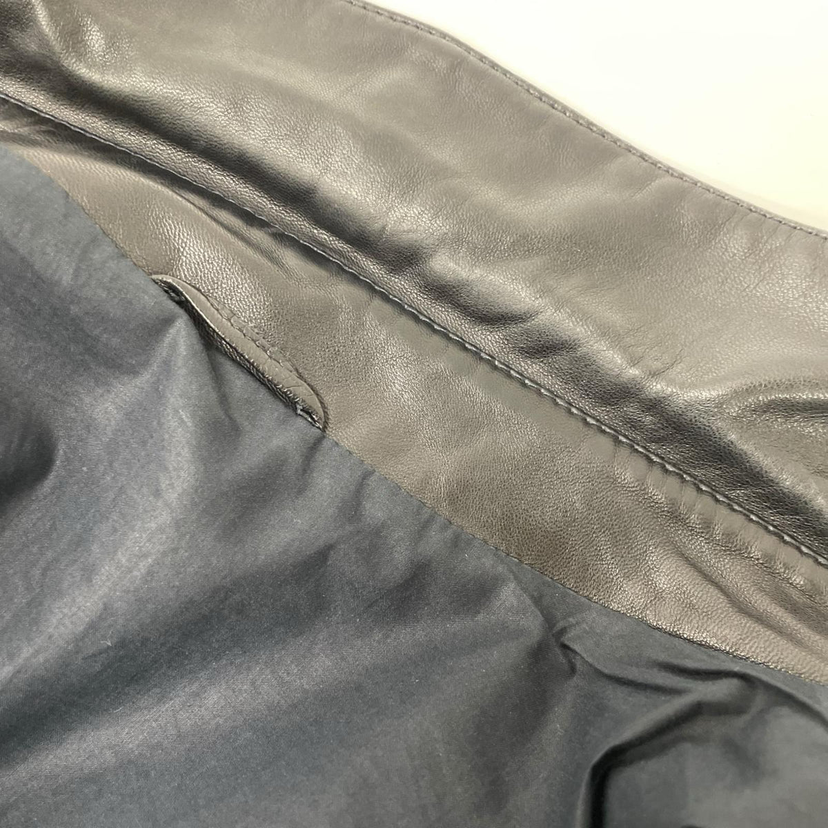 Z Zegna ジーゼニア ブラック レザー シングルライダースジャケット ジャケット