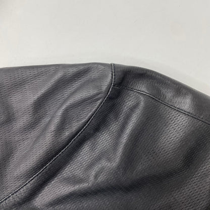 Z Zegna ジーゼニア ブラック レザー シングルライダースジャケット ジャケット
