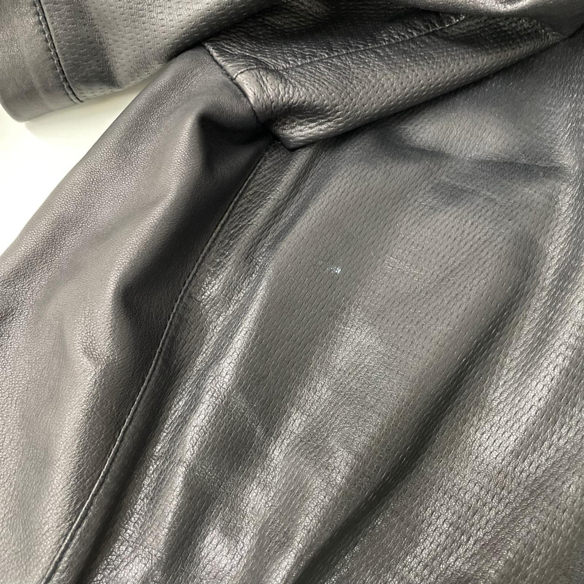 Z Zegna ジーゼニア ブラック レザー シングルライダースジャケット ジャケット