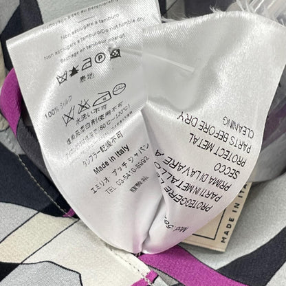 EMILIO PUCCI エミリオプッチ ピンクパープル×グレー 総柄 フリルトップス トップス