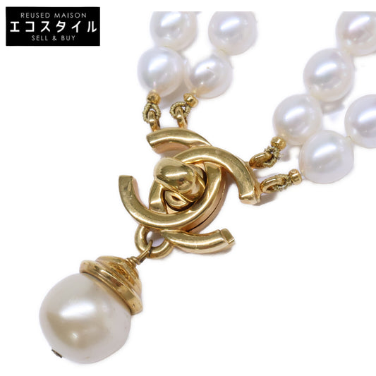CHANEL シャネル 96A CC Turn-Lock Double-Strand Baroque Pearl Necklace