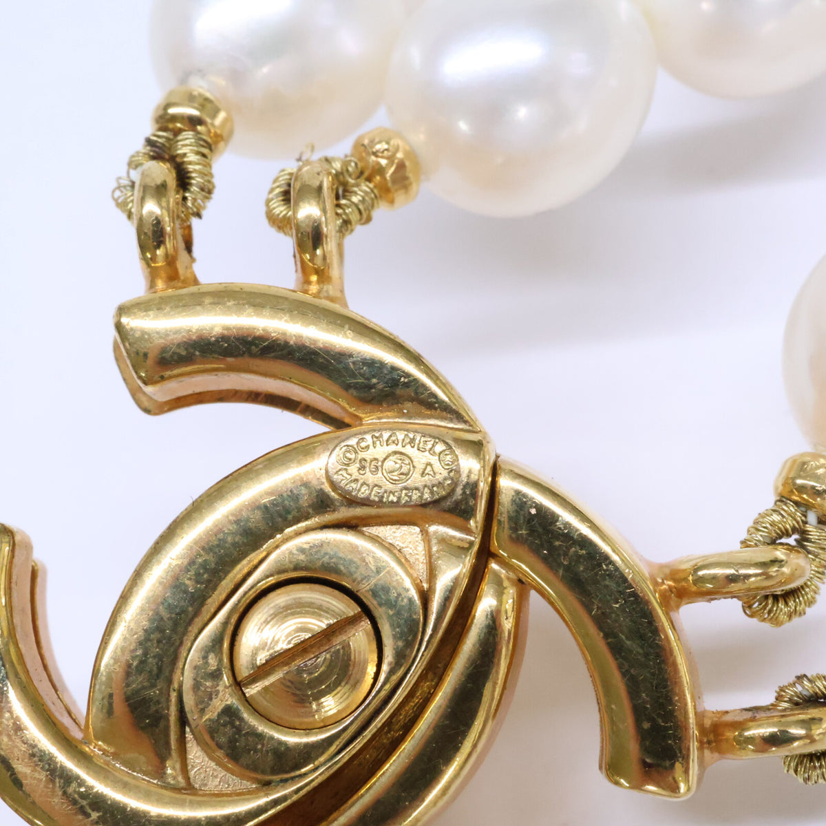 CHANEL シャネル 96A ココマーク ターンロック 2連バロックパール ネックレス