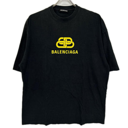 BALENCIAGA バレンシアガ 578139 ブラック BBロゴ プリントtシャツ トップス