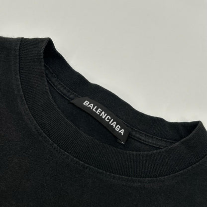 BALENCIAGA バレンシアガ 578139 ブラック BBロゴ プリントtシャツ トップス