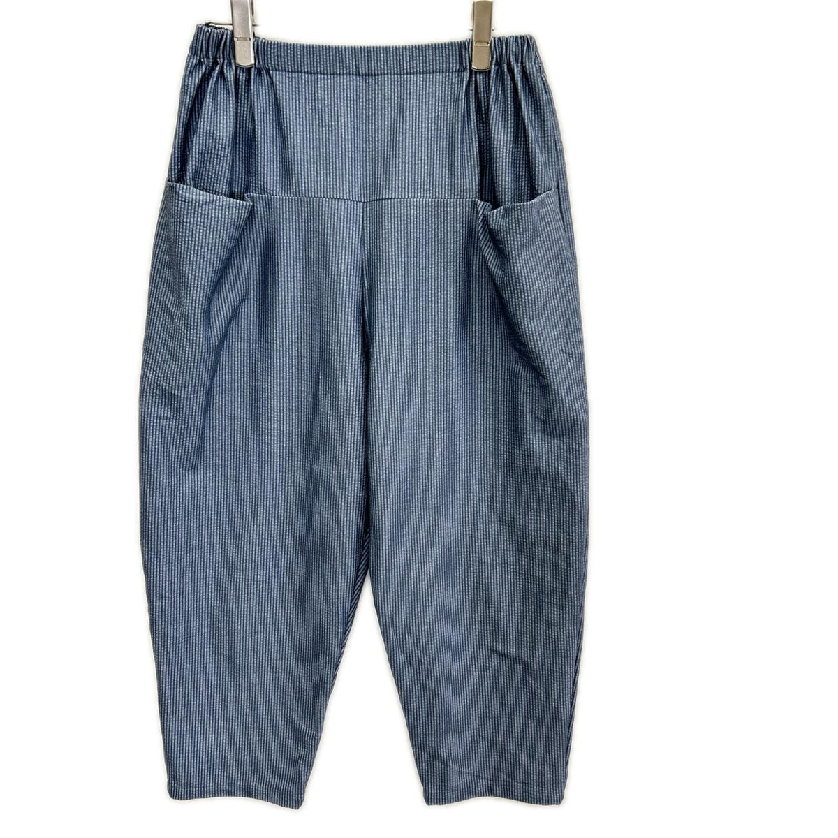 Fume Senso Unico 芽風 ブルー ストライプ ニットデニム パンツ ボトムス