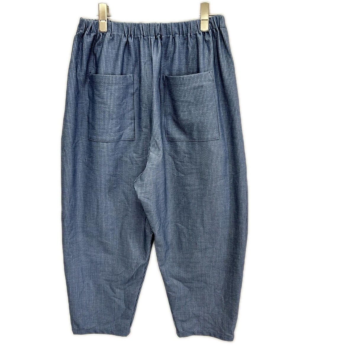 Fume Senso Unico 芽風 ブルー ストライプ ニットデニム パンツ ボトムス