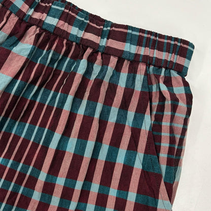 Jiu Senso Unico 慈雨 レッド×グリーン チェック パンツ ボトムス