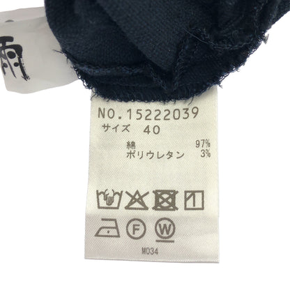 Jiu Senso Unico 慈雨 ネイビー コットン サイド刺繍 パンツ ボトムス