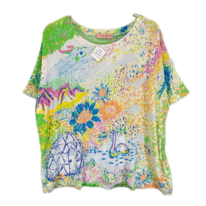 TSUMORI CHISATO ツモリチサト グリーン×ブルー系 タオル地 総柄 ルームウェアトップス トップス