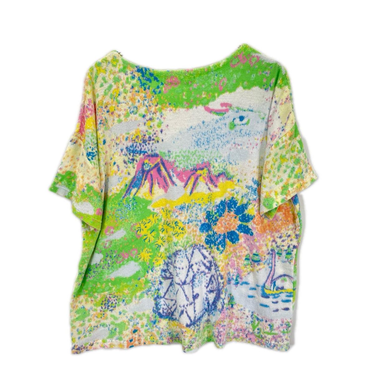 TSUMORI CHISATO ツモリチサト グリーン×ブルー系 タオル地 総柄 ルームウェアトップス トップス