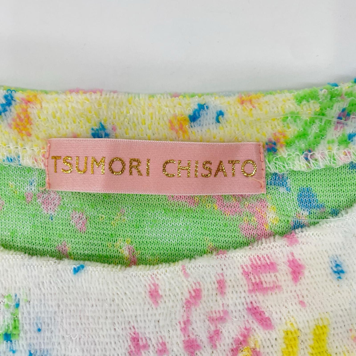 TSUMORI CHISATO ツモリチサト グリーン×ブルー系 タオル地 総柄 ルームウェアトップス トップス