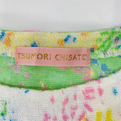 TSUMORI CHISATO ツモリチサト グリーン×ブルー系 タオル地 総柄 ルームウェアトップス トップス