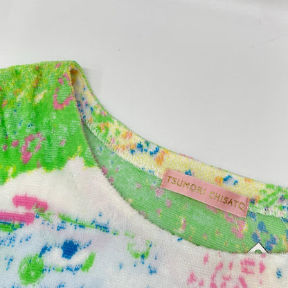 TSUMORI CHISATO ツモリチサト グリーン×ブルー系 タオル地 総柄 ルームウェアトップス トップス