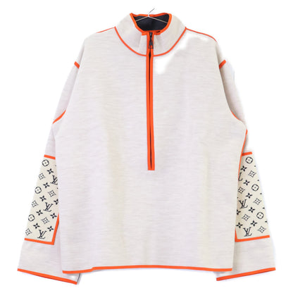 LOUIS VUITTON ルイヴィトン 新品未使用 国内正規 22SS RW221W LN6 FMKL05 ヴィヴィッドトリム モノグラムスリーブ ハーフジッププルオーバーニット トップス