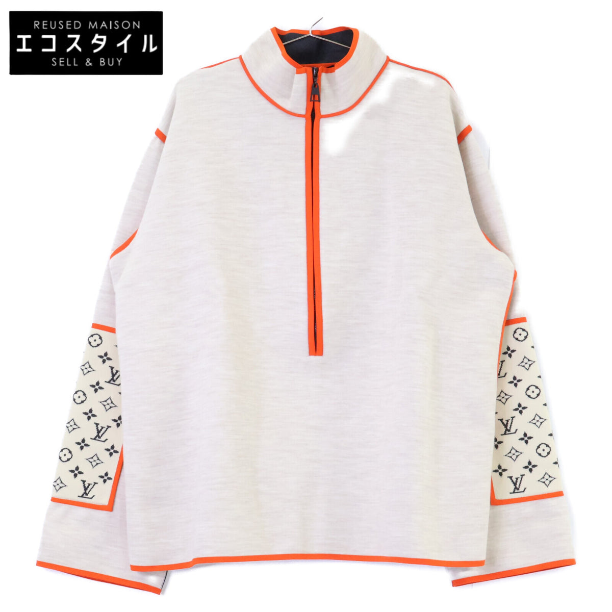 LOUIS VUITTON ルイヴィトン 新品未使用 国内正規 22SS RW221W LN6 FMKL05 ヴィヴィッドトリム モノグラムスリーブ ハーフジッププルオーバーニット トップス