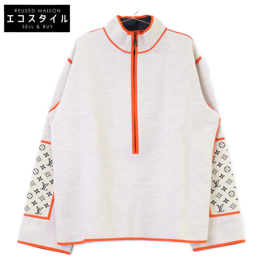 LOUIS VUITTON ルイヴィトン Brand-New Unused Domestic Authorized 22SS RW221W LN6 FMKL05 Vivid Trim Monogram Sleeve Half-Zip Pullover Knit Top