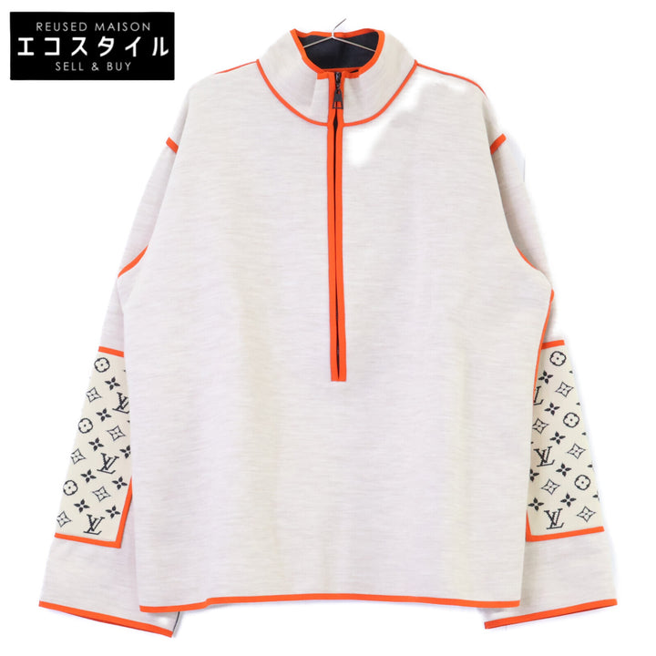 LOUIS VUITTON ルイヴィトン 新品未使用 国内正規 22SS RW221W LN6 FMKL05 ヴィヴィッドトリム モノグラムスリーブ ハーフジッププルオーバーニット トップス
