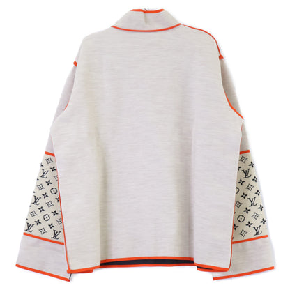 LOUIS VUITTON ルイヴィトン 新品未使用 国内正規 22SS RW221W LN6 FMKL05 ヴィヴィッドトリム モノグラムスリーブ ハーフジッププルオーバーニット トップス