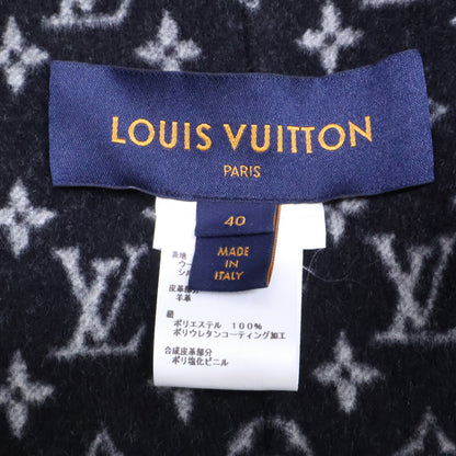 LOUIS VUITTON ルイヴィトン 美品 国内正規 FIC017QWE 裏地モノグラム シルク混ウール フーディ ケープ ポンチョ ケープ