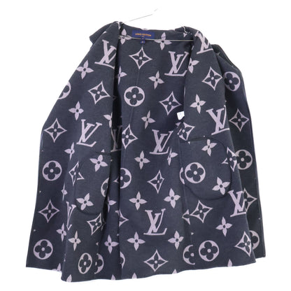 LOUIS VUITTON ルイヴィトン 新品同様 国内正規 FJC022NUV ジャイアント モノグラム シルク混ウール シグネチャー フーデッド ラップ コート